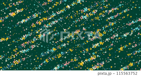 Flying latin letters. Colorful childish scattered charachters of English alphabet. Foreign languages study concept. Back to school banner . Flying latin letters. Colorful childish scattered charachters of English alphabet. Foreign languages study concept. Back to school banner . 115563752