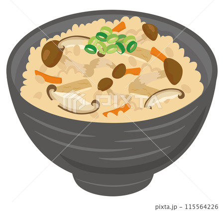食事_炊き込みご飯_かやくご飯 115564226