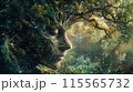 Mother of Earth in an artistic rendering the idea of Mother Earth Day and the global environment 115565732