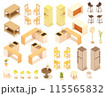 Vector isometric kitchen furniture and equipment set 115565832