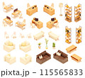 Vector isometric home and office furniture 115565833