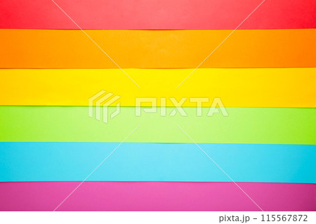 Colored paper background of lgbt pride concept for design. Top view 115567872