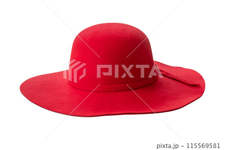 Woman red hat isolated on white background Woman red hat isolated on white background 115569581