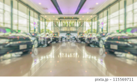 new cars in showroom interior blurred abstract background 115569711