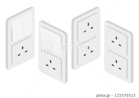 isometric power outlet socket switcher british type g vector flat illustration isometric power outlet socket switcher british type g vector flat illustration 115570313