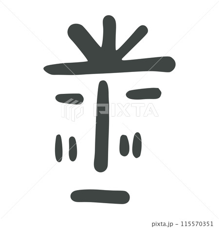 Black Minimalist Abstract Face Line Art with Bold Features Black Minimalist Abstract Face Line Art with Bold Features 115570351