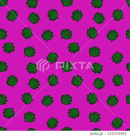 Fresh and trendy seamless design featuring succulents and floral elements. 115570491