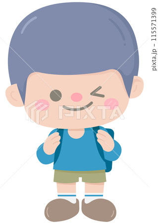 Cute back to school in Children Style Cartoon illustration cute boy Cute back to school in Children Style Cartoon illustration cute boy 115571399