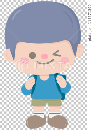 Cute back to school in Children Style Cartoon illustration cute boy 115571399