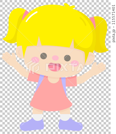 Cute back to school in Children Style Cartoon illustration cute girl 115571401