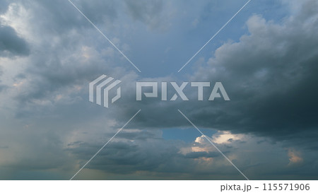 Precipitation storm front. Beautiful rainy dark storm clouds. Heavy rain is coming. Timelapse. Precipitation storm front. Beautiful rainy dark storm clouds. Heavy rain is coming. Timelapse. 115571906