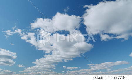 Blue heaven summer cloudscape. Rolling puffy white clouds are moving. Timelapse. Blue heaven summer cloudscape. Rolling puffy white clouds are moving. Timelapse. 115572303