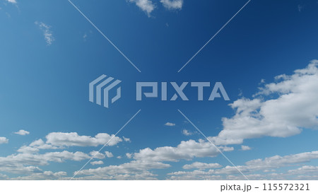 Summer clouds. Puffy fluffy white clouds. Timelapse. 115572321