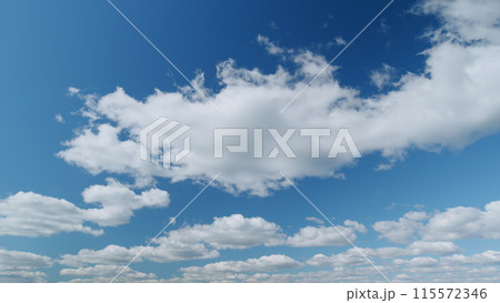 Tropical summer sunlight. Blue sky with stratus and stratocumulus clouds. Fluffy layered clouds sky atmosphere. Timelapse. Tropical summer sunlight. Blue sky with stratus and stratocumulus clouds. Fluffy layered clouds sky atmosphere. Timelapse. 115572346
