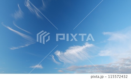 Tropical summer or spring sunlight. Two layers of cirrus cloudiness. Tropical summer sunlight. Timelapse. 115572432