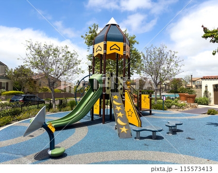 Colorful children playground activities in community public park Colorful children playground activities in community public park 115573413