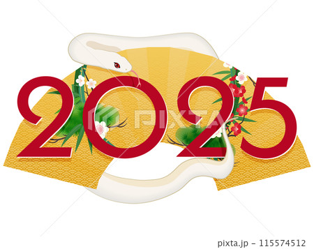 2025年巳年（年賀状素材） 115574512