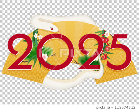 2025年巳年（年賀状素材） 115574512