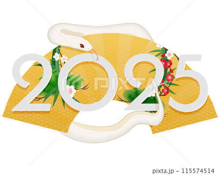 2025年巳年（年賀状素材） 115574514