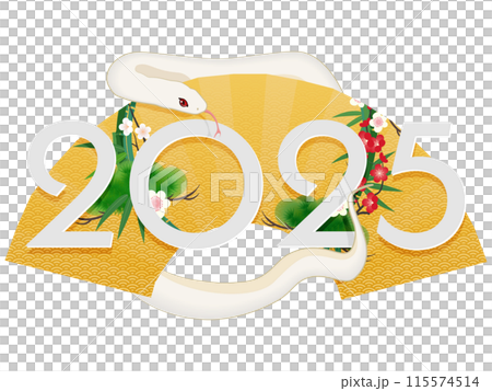 2025年巳年（年賀状素材） 115574514