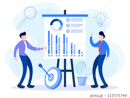 Illustration vector graphic cartoon character of business analysis 115575749