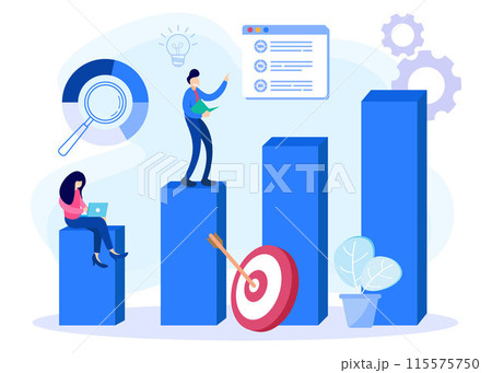 Illustration vector graphic cartoon character of business analysis 115575750