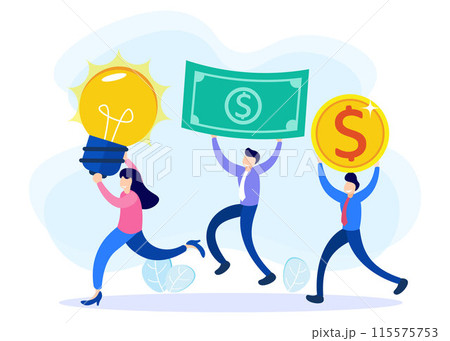 Illustration vector graphic cartoon character of crowd funding 115575753