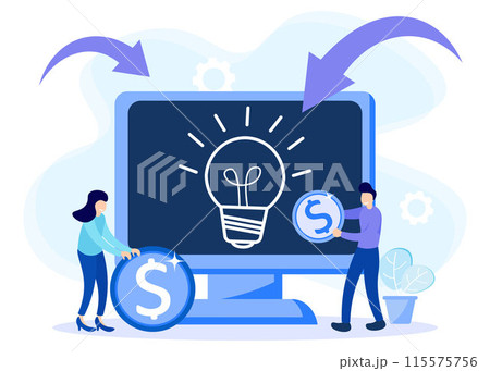 Illustration vector graphic cartoon character of crowd funding 115575756