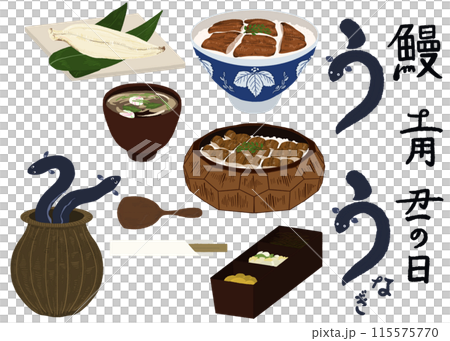いろいろなうなぎのイラスト 115575770