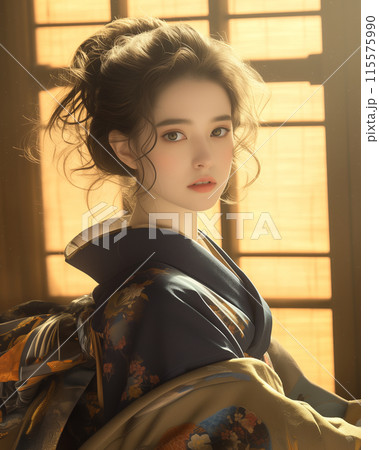 着物を着た西洋美人 115575990