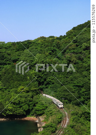 絶景の長崎本線旧線をのんびり走るキハ40系「ふたつ星4047」号_2024/5/19撮影 115576269