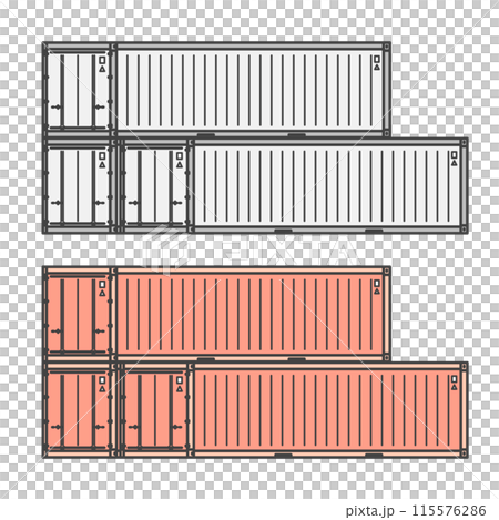 Logistics Series: Logistics - Sea containers stacked in a cargo shed (set of color and monochrome) Logistics Series: Logistics - Sea containers stacked in a cargo shed (set of color and monochrome) 115576286