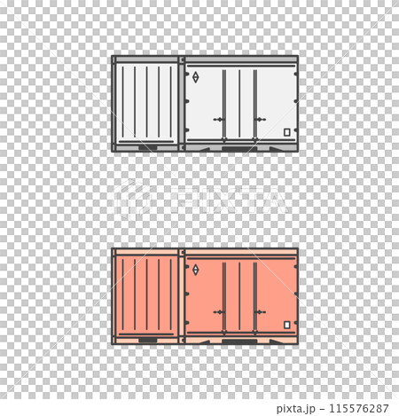 Logistics Series: Single railway container (color & monochrome SET) 115576287
