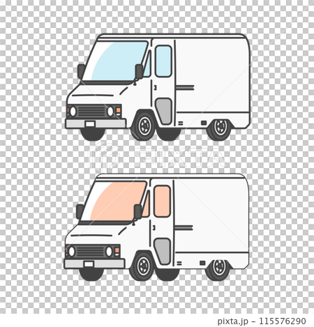 物流系列：負責最後一公里的運輸公司送貨車和快遞服務（彩色&單色SET） 115576290