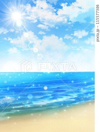 海と青空の背景　ビーチ　縦長 115577386