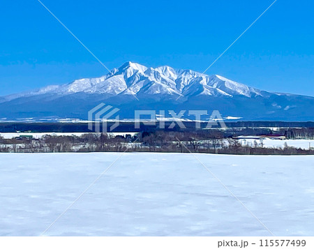 北海道・小清水町じゃがいも街道より眺める斜里岳 北海道・小清水町じゃがいも街道より眺める斜里岳 115577499