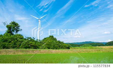 風力発電の風車 115577834