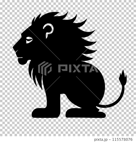 Cute male lion silhouette 115578076