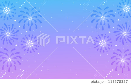 花火の枠。夜空に輝く打ち上げ花火の背景素材。 115578337