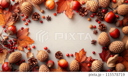 木の実の背景フレーム 木の実の背景フレーム 115578719