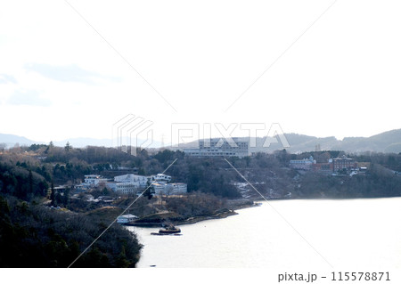 岐阜県中津川市_恵那峡大橋から南西側風景1_2022年12月 115578871