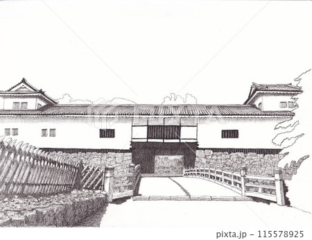 彦根城太鼓門 115578925