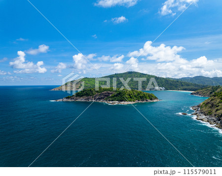 Amazing seascape view seashore and mountains, Aerial view of Tropical sea in the beautiful Phuket island Thailand, Travel and business tour website background concept Amazing seascape view seashore and mountains, Aerial view of Tropical sea in the beautiful Phuket island Thailand, Travel and business tour website background concept 115579011