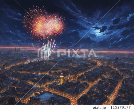 ロンドンの夜の花火大会 ロンドンの夜の花火大会 115579177