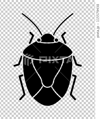 Simple illustration of a stink bug in monochrome 115579438