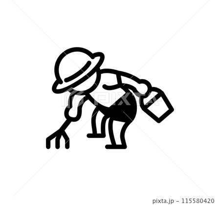 潮干狩りをする人のイラスト 潮干狩りをする人のイラスト 115580420