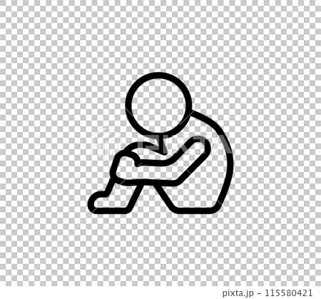 A simple illustration of a depressed person A simple illustration of a depressed person 115580421