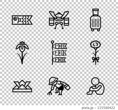 A simple illustration set related to May A simple illustration set related to May 115580422