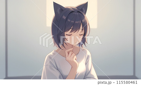考え中な猫耳 115580461
