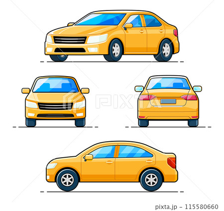 Plant front back and sides of the car yellow color 115580660